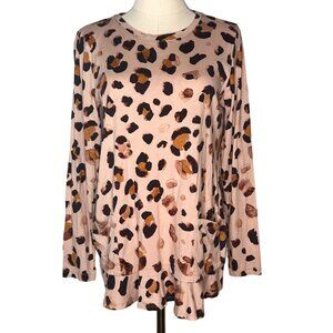 LOGO Leopard Top S Lounge Animal Punk Grunge 90s Boho Cozy Office Fall Autumn